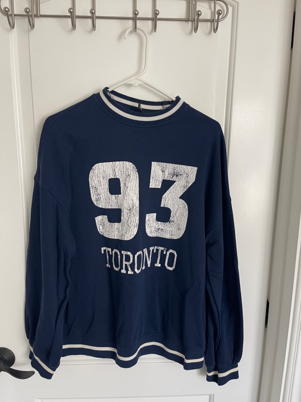 H&M Navy Crewneck Sweatshirt with White '93 Toronto Print